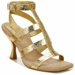 Outlet ✨ Franco-Sarto 👩 Womens Franco Sarto L-Rine 2 Metallic Strappy 🩴 Sandals 🌟