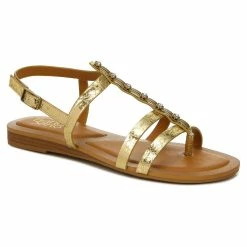 Hot Sale 🌟 Franco-Sarto 👩 Womens Franco Sarto L-Greca Colorful Gold Strappy 🩴 Sandals ❤️